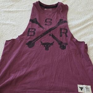 Under Armour Men's Sleeveless Tank Top - Burgundy with Black Graphic